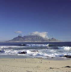 View to Table Mountain and Cape Town from Sunset beach