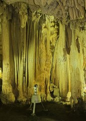 Columns in the caves of Nerja Andalucia Spain