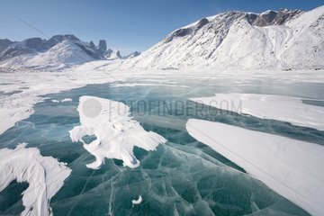 Asgard mountain and ice in Auyuittuq NP Baffin Canada