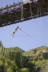 Man leaping from Kawarau Bridge in South Island