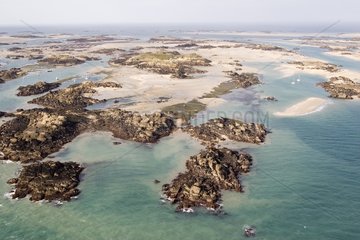 Luftaufnahme des Chaulty Archipelago Normandie Frankreich