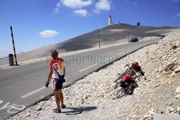 Zyklus ruhen vor der Ankunft auf dem Gipfel von Ventoux