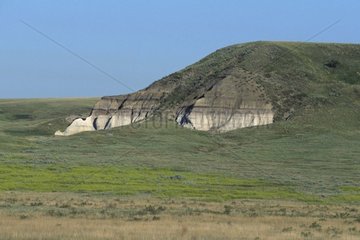 Eroded hill in Badlands of Saskatchewan Canada