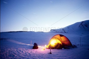 Spartan camp of a polar expedition Spitzberg