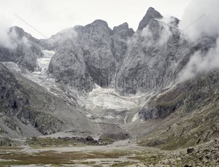 Relic of the glacier des Oulettes in 2006 Pyrenees France