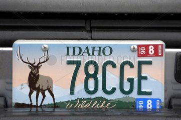 Number plate of a vehicle of Idaho United States