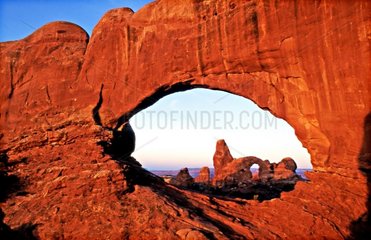 North Window and Turret arch in Arches NP Utah USA
