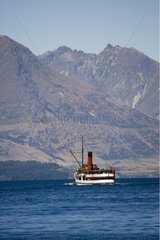 Vintage steamship TSS Earnslaw cruising on Lake Wakatipu