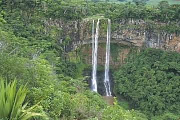 Chamarelle waterfall Maurice island