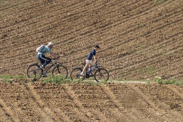 Cycling mountain bike crop in France