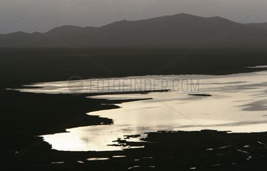 Son Kul Lake at dusk Tien Shan Kyrgyzstan