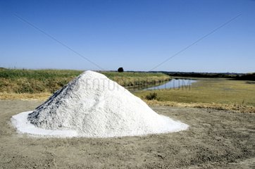 Haufen Salz in den Salzgarben von Guérande Frankreich