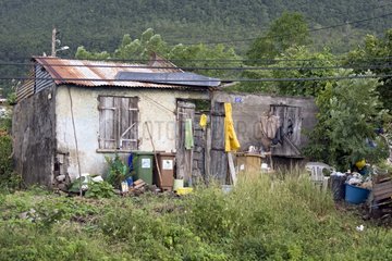 Hurricane damaged house in Martinique Island