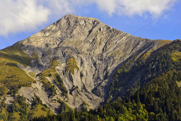 Remarkable folds in the limestone of massif Ecrins - France