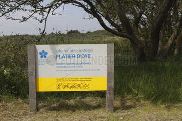 Information board of the Reserve Platier Oye - France