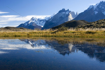 Summits and their reflection - Torres del Paine Chile