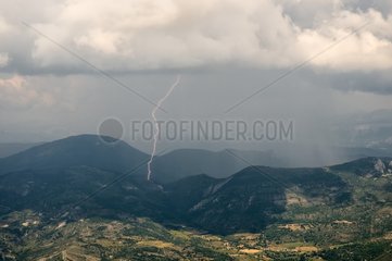 Orographic storm over the mountains of Ubac - France