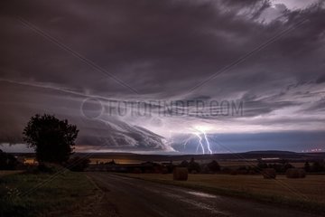 Storm over the countryside in summer - France