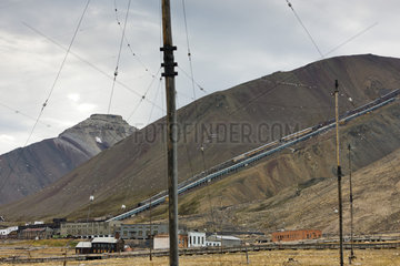 Russian mining town  Pyramiden  Spitzbergen Islands  Svalbard  Norway