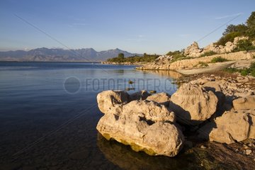 Rocky banks in the NP of Skadar lake in Montenegro