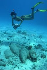 Roman Shipwreck and amphoraes Egypt Red Sea