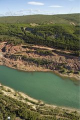 Old bauxite mine and lake in Moure montain France