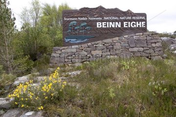Signboard for Beinn Eighe National Nature Reserve Scotland