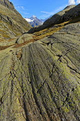 Glacial striations on gneiss - Alpes France
