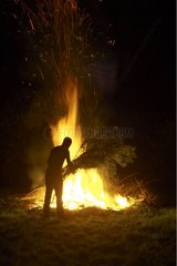 Gartenfeuer in der Nacht