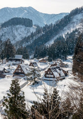 Village of Shirakawa-go in winter - Japan Alps Japan