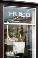Fish skin handbag in a store window - Iceland