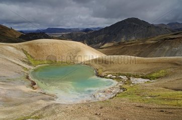 Acid lake in Landmannalaugar mountains Iceland