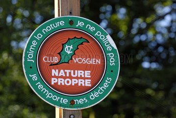 Keep the nature clean sign Haut-Rhin France