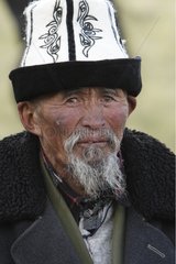 Portrait of the patriarch Son Kul lake Naryn Kyrgyzstan