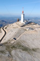 Vue aérienne du sommet du Mont Ventoux