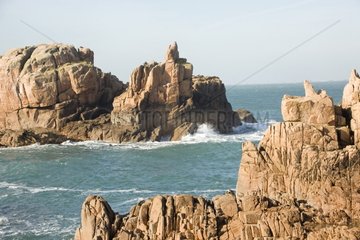 Felsen in der NÃ¤he von Paon Lighthouse BrÃ©hat Island Frankreich