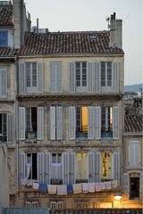 Facade of a building at dusk Marseille France