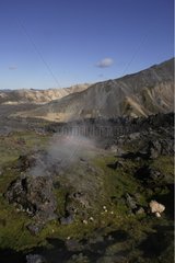 Hot source emerging from magmatic rocks Iceland