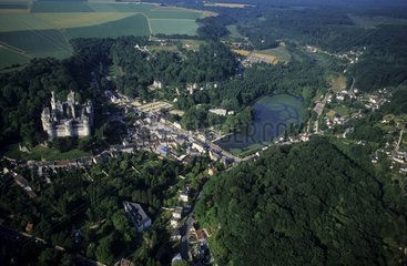 Aerial view of Castel of Pierrefonds Picardie France
