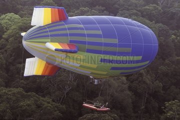 Blimp-borne inflatable raft French Guiana