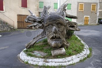 Root carved in a village in Lozère - Cevennes - France