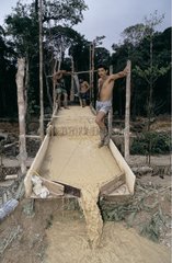 Illegal gold washing site French Guiana