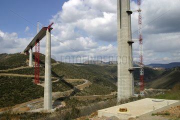 Construction du viaduc de Millau Aveyron France