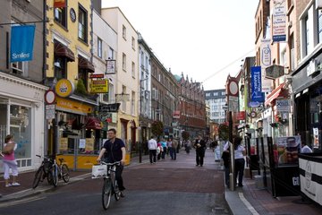 Street of the pedestrianized town centre in Dublin ireland