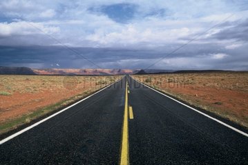 Richtige Straße in der Wüste von Utah USA