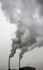 Smoke of a waste incineration in Paris area