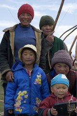 Children of a family of Nomads in Kyrgyzstan