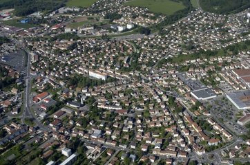 Air shot of the city of Audincourt Doubs