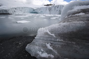 Ice Lake at the foot of the PastoruriCordillera Blanca Peru