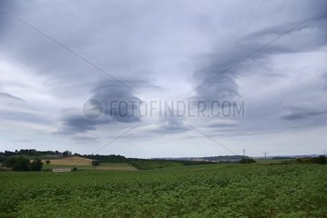 Stormy sky before the rain in summer in Gers France